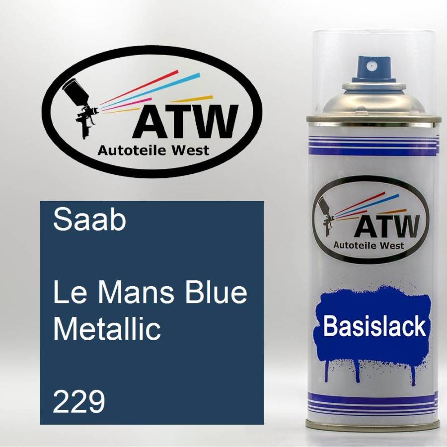 Saab, Le Mans Blue Metallic, 229: 400ml Sprühdose, von ATW Autoteile West.